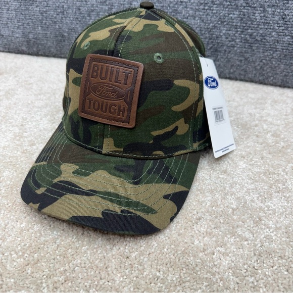 Ford Other - Built Ford Tough hat cap adjustable strap camo leather patch